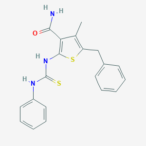 molecular formula C20H19N3OS2 B323691 2-[(Anilinocarbothioyl)amino]-5-benzyl-4-methyl-3-thiophenecarboxamide 