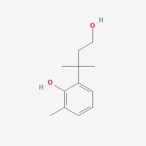 molecular formula C12H18O2 B3236911 2-(4-Hydroxy-2-methylbutan-2-yl)-6-methylphenol CAS No. 1378684-50-4