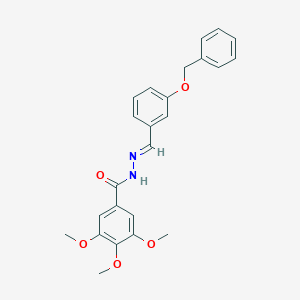 molecular formula C24H24N2O5 B323704 3,4,5-trimethoxy-N-[(E)-(3-phenylmethoxyphenyl)methylideneamino]benzamide CAS No. 355817-96-8