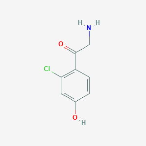 molecular formula C8H8ClNO2 B3237072 2-Amino-1-(2-chloro-4-hydroxyphenyl)ethan-1-one CAS No. 1379902-34-7