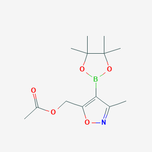 molecular formula C13H20BNO5 B3237093 (3-Methyl-4-(4,4,5,5-tetramethyl-1,3,2-dioxaborolan-2-yl)isoxazol-5-yl)methyl acetate CAS No. 1380089-34-8