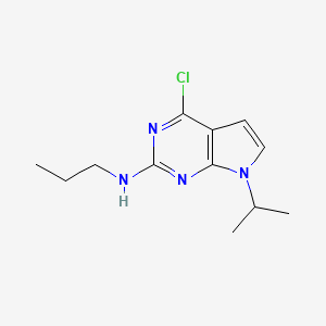 molecular formula C12H17ClN4 B3237104 4-Chloro-7-isopropyl-N-propyl-7H-pyrrolo[2,3-d]pyrimidin-2-amine CAS No. 1380343-11-2