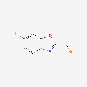 molecular formula C8H5Br2NO B3237123 6-Bromo-2-(bromomethyl)benzo[d]oxazole CAS No. 138128-80-0