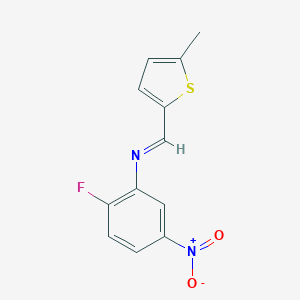 2-fluoro-N-[(5-methyl-2-thienyl)methylene]-5-nitroaniline