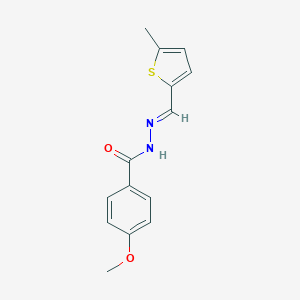 molecular formula C14H14N2O2S B323721 4-methoxy-N'-[(5-methyl-2-thienyl)methylene]benzohydrazide 