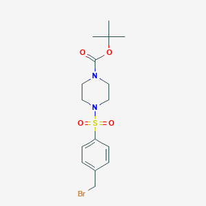 molecular formula C16H23BrN2O4S B3237228 tert-Butyl 4-((4-(bromomethyl)phenyl)sulfonyl)piperazine-1-carboxylate CAS No. 138384-98-2