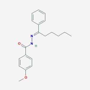 molecular formula C20H24N2O2 B323723 4-methoxy-N'-[(1E)-1-phenylhexylidene]benzohydrazide 