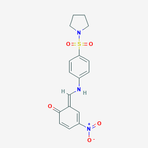 molecular formula C17H17N3O5S B323728 (6E)-4-nitro-6-[(4-pyrrolidin-1-ylsulfonylanilino)methylidene]cyclohexa-2,4-dien-1-one 