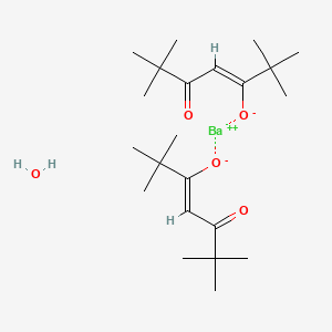 molecular formula C22H40BaO5 B3237286 Barium(2+);(Z)-2,2,6,6-tetramethyl-5-oxohept-3-en-3-olate;hydrate CAS No. 138521-17-2