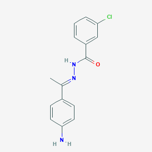 molecular formula C15H14ClN3O B323729 N'-[1-(4-aminophenyl)ethylidene]-3-chlorobenzohydrazide 