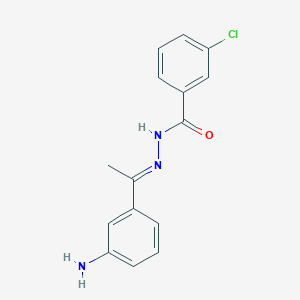 molecular formula C15H14ClN3O B323730 N'-[(1E)-1-(3-aminophenyl)ethylidene]-3-chlorobenzohydrazide 