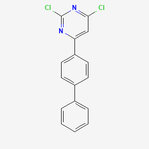 molecular formula C16H10Cl2N2 B3237304 4-([1,1'-Biphenyl]-4-yl)-2,6-dichloropyrimidine CAS No. 1385826-81-2