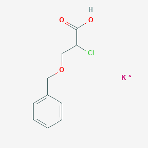 molecular formula C10H11ClKO3 B3237325 Propanoic acid, 2-chloro-3-(phenylmethoxy)-, potassium salt (1:1) CAS No. 138666-92-9