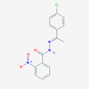 molecular formula C15H12ClN3O3 B323738 N-[(E)-1-(4-chlorophenyl)ethylideneamino]-2-nitrobenzamide 