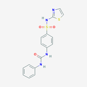 molecular formula C16H14N4O3S2 B323739 4-[(anilinocarbonyl)amino]-N-1,3-thiazol-2-ylbenzenesulfonamide 