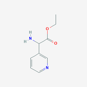 molecular formula C9H12N2O2 B3237404 Ethyl 2-amino-2-(pyridin-3-YL)acetate CAS No. 138891-55-1