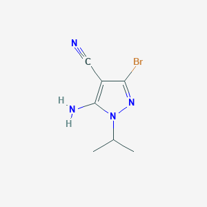 molecular formula C7H9BrN4 B3237459 5-Amino-3-bromo-1-isopropyl-1H-pyrazole-4-carbonitrile CAS No. 1390635-69-4