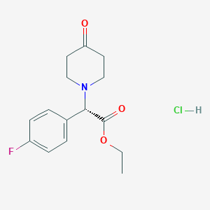 (S)-Ethyl (4-fluorophenyl)-(4-oxo-1-piperidinyl)acetate hydrochloride