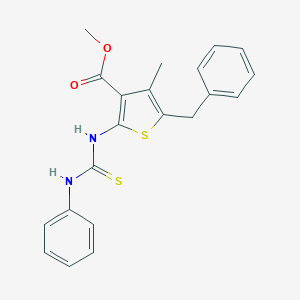 molecular formula C21H20N2O2S2 B323757 Methyl 2-[(anilinocarbothioyl)amino]-5-benzyl-4-methyl-3-thiophenecarboxylate 