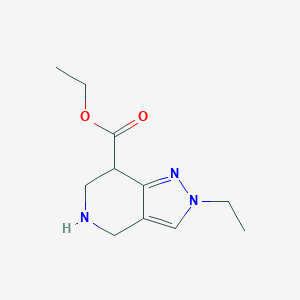 molecular formula C11H17N3O2 B3237571 Ethyl 2-ethyl-4,5,6,7-tetrahydro-2H-pyrazolo[4,3-c]pyridine-7-carboxylate CAS No. 1391733-78-0