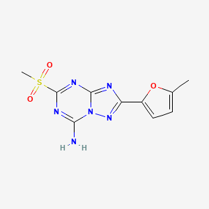 molecular formula C10H10N6O3S B3237574 2-(5-Methylfuran-2-yl)-5-methylsulfonyl-[1,2,4]triazolo[1,5-a][1,3,5]triazin-7-amine CAS No. 139181-30-9