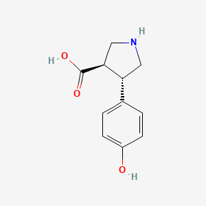 molecular formula C11H13NO3 B3237601 (3R,4S)-rel-4-(4-Hydroxyphenyl)pyrrolidine-3-carboxylic acid CAS No. 1392266-58-8