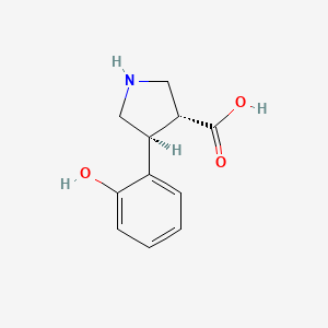 molecular formula C11H13NO3 B3237608 (3R,4S)-rel-4-(2-Hydroxyphenyl)pyrrolidine-3-carboxylic acid CAS No. 1392266-69-1