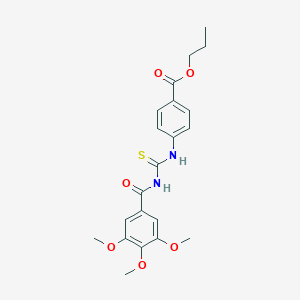 molecular formula C21H24N2O6S B323768 Propyl 4-({[(3,4,5-trimethoxybenzoyl)amino]carbothioyl}amino)benzoate 