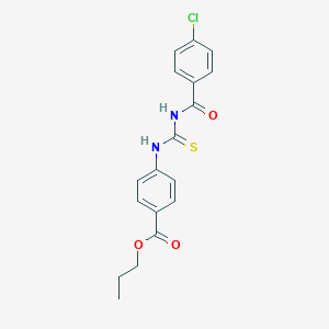 molecular formula C18H17ClN2O3S B323769 Propyl 4-({[(4-chlorobenzoyl)amino]carbothioyl}amino)benzoate 