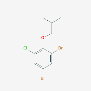 molecular formula C10H11Br2ClO B3237708 2,4-Dibromo-6-chloro-1-isobutoxybenzene CAS No. 1394291-25-8