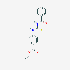 molecular formula C18H18N2O3S B323771 Propyl 4-{[(benzoylamino)carbothioyl]amino}benzoate 