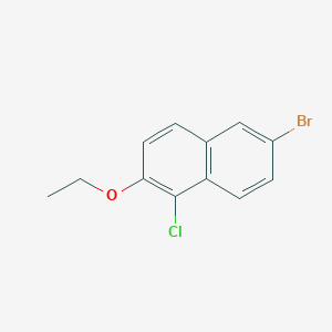 molecular formula C12H10BrClO B3237720 6-溴-1-氯-2-乙氧基萘 CAS No. 1394291-31-6