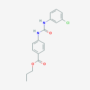 molecular formula C17H17ClN2O3 B323774 Propyl 4-{[(3-chloroanilino)carbonyl]amino}benzoate 