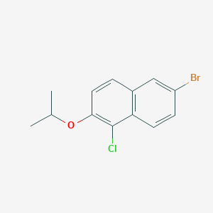 molecular formula C13H12BrClO B3237751 6-溴-1-氯-2-异丙氧基萘 CAS No. 1394291-46-3
