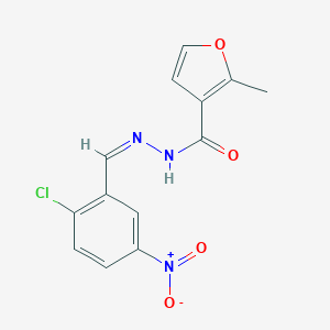 molecular formula C13H10ClN3O4 B323776 N'-{2-chloro-5-nitrobenzylidene}-2-methyl-3-furohydrazide 