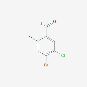 molecular formula C8H6BrClO B3237762 4-溴-5-氯-2-甲基苯甲醛 CAS No. 1394291-50-9