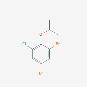 molecular formula C9H9Br2ClO B3237768 2,4-Dibromo-6-chloro-1-isopropoxybenzene CAS No. 1394291-52-1