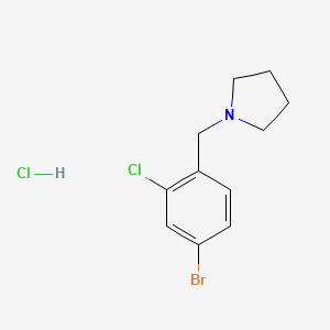 molecular formula C11H14BrCl2N B3237772 1-(4-Bromo-2-chlorobenzyl)pyrrolidine hydrochloride CAS No. 1394291-56-5