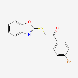 molecular formula C15H10BrNO2S B3237785 2-(1,3-苯并恶唑-2-基硫代)-1-(4-溴苯基)乙酮 CAS No. 13944-97-3