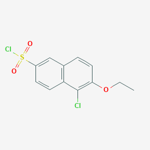 molecular formula C12H10Cl2O3S B3237801 5-Chloro-6-ethoxynaphthalene-2-sulfonyl chloride CAS No. 1394820-11-1