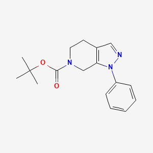 molecular formula C17H21N3O2 B3237844 tert-Butyl 1-phenyl-4,5-dihydro-1H-pyrazolo[3,4-c]pyridine-6(7H)-carboxylate CAS No. 1395493-16-9