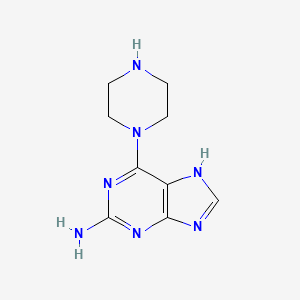 molecular formula C9H13N7 B3237865 6-(piperazin-1-yl)-9H-purin-2-amine CAS No. 139653-73-9