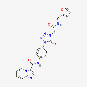 molecular formula C23H20N8O4 B3237887 N-(4-(4-(2-((furan-2-ylmethyl)amino)-2-oxoethyl)-5-oxo-4,5-dihydro-1H-tetrazol-1-yl)phenyl)-2-methylimidazo[1,2-a]pyridine-3-carboxamide CAS No. 1396684-34-6