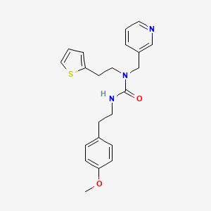 molecular formula C22H25N3O2S B3237928 3-(4-Methoxyphenethyl)-1-(pyridin-3-ylmethyl)-1-(2-(thiophen-2-yl)ethyl)urea CAS No. 1396799-80-6