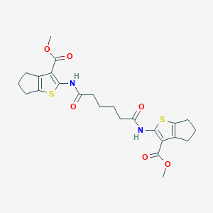 molecular formula C24H28N2O6S2 B323793 dimethyl 2,2'-[(1,6-dioxohexane-1,6-diyl)diimino]bis(5,6-dihydro-4H-cyclopenta[b]thiophene-3-carboxylate) 