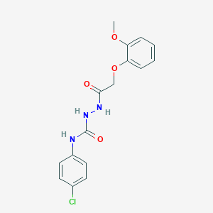 molecular formula C16H16ClN3O4 B323798 N-(4-chlorophenyl)-2-[(2-methoxyphenoxy)acetyl]hydrazinecarboxamide 