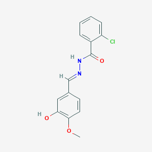 molecular formula C15H13ClN2O3 B323801 2-chloro-N'-(3-hydroxy-4-methoxybenzylidene)benzohydrazide 
