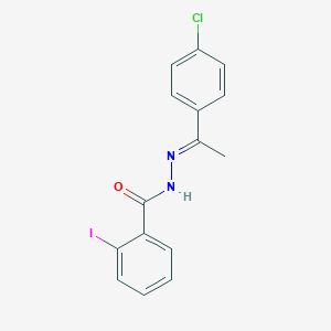 molecular formula C15H12ClIN2O B323802 N'-[1-(4-chlorophenyl)ethylidene]-2-iodobenzohydrazide 