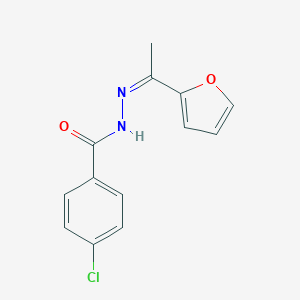 molecular formula C13H11ClN2O2 B323804 4-chloro-N'-[1-(2-furyl)ethylidene]benzohydrazide 