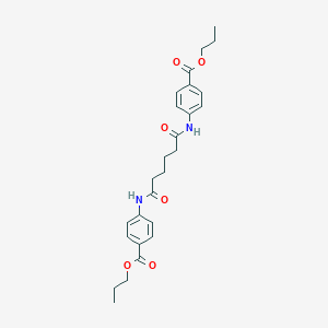 molecular formula C26H32N2O6 B323807 Propyl 4-({6-oxo-6-[4-(propoxycarbonyl)anilino]hexanoyl}amino)benzoate 